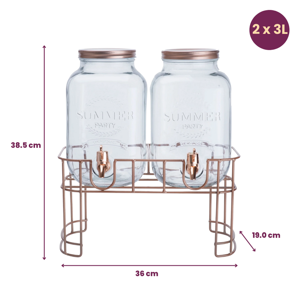 Cosy & Trendy Beverage dispenser with holder - 2 x 3 liters