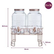 Cosy & Trendy Beverage dispenser with holder - 2 x 3 liters
