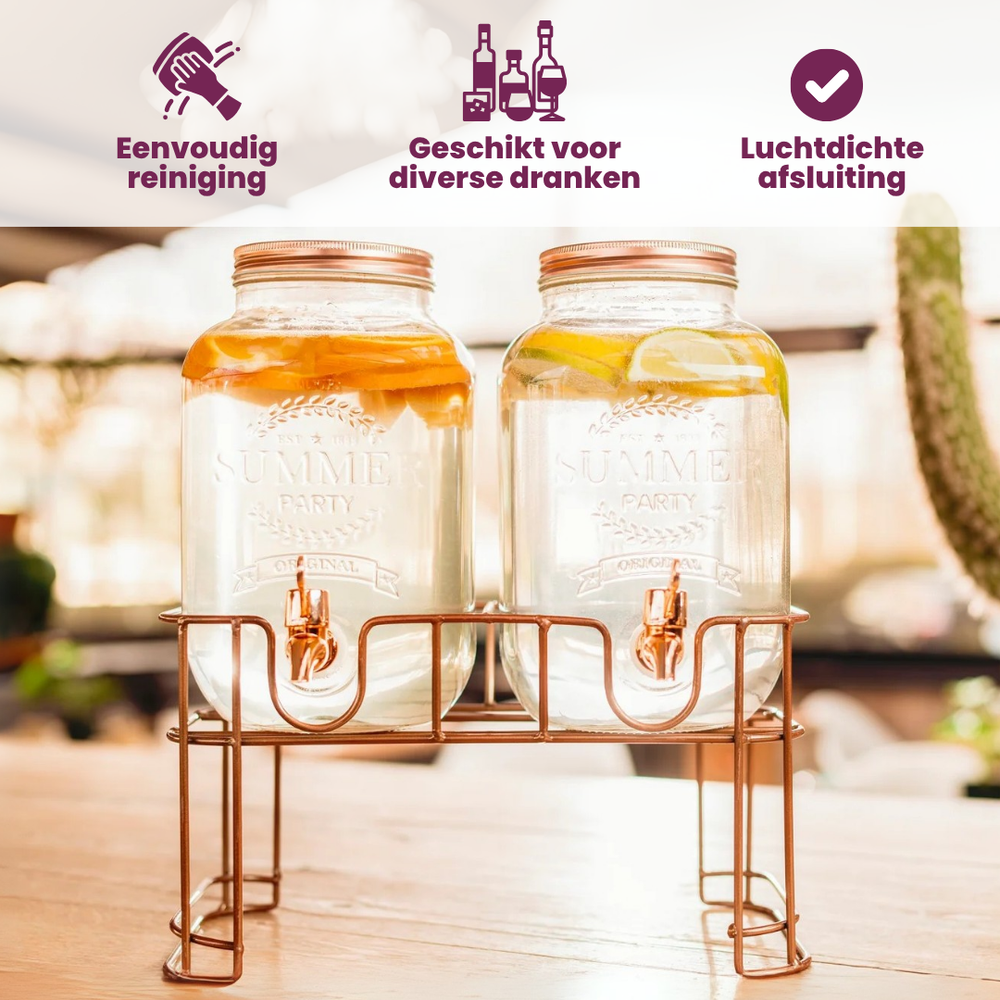 Cosy & Trendy Beverage dispenser with holder - 2 x 3 liters