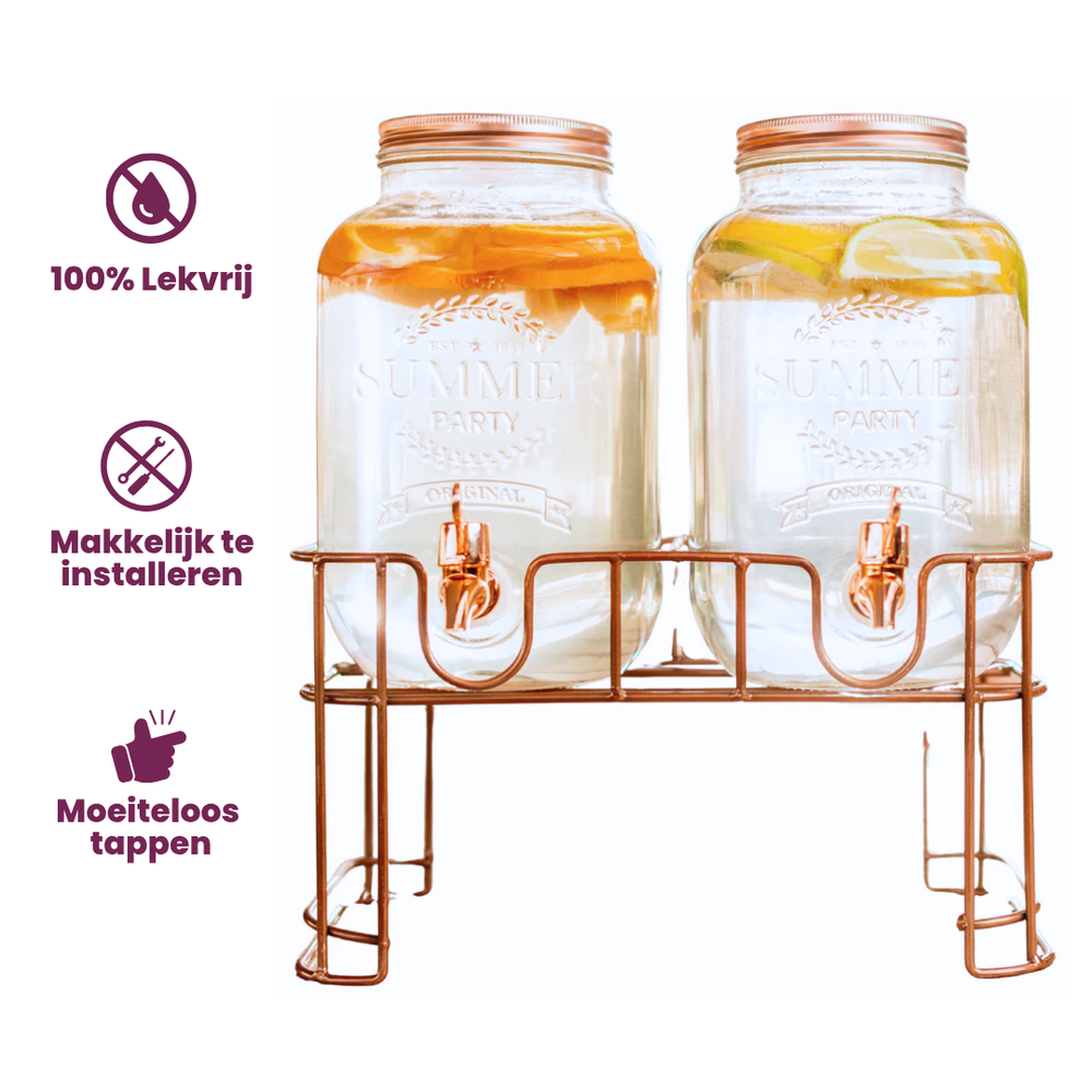 Cosy & Trendy Beverage dispenser with holder - 2 x 3 liters