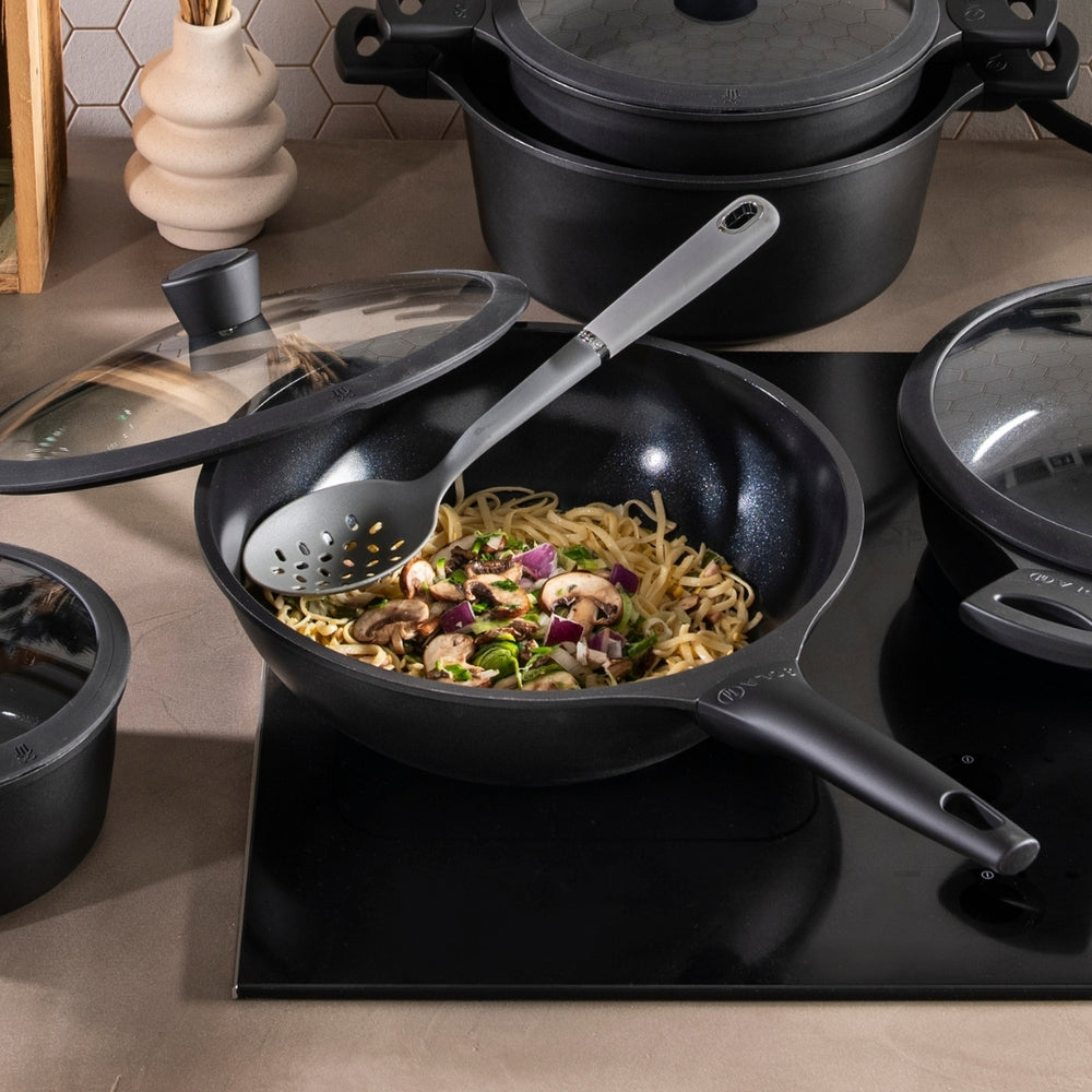 Sola Wok Pan with Lid Ceramic Deluxe - Induction Suitable - Ceramic Non-Stick Coating - ø 30 cm