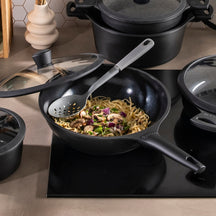 Sola Wok Pan with Lid Ceramic Deluxe - Induction Suitable - Ceramic Non-Stick Coating - ø 30 cm