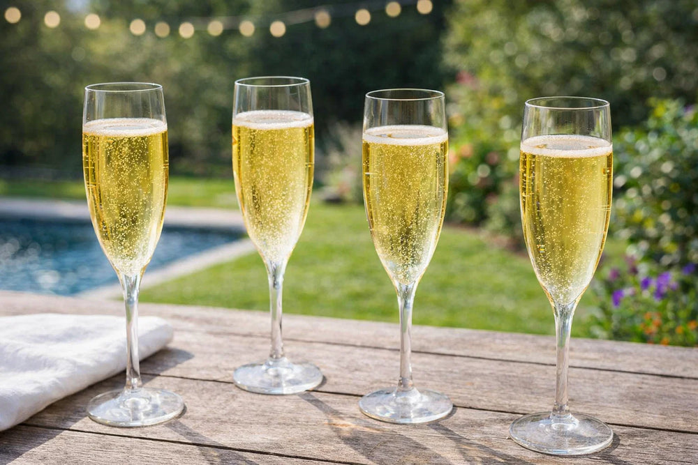 Cookinglife Plastic Champagne Glasses - CampVibe - Outdoor - Unbreakable - 165 ml - 4 Pieces