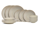 Cookinglife Dinnerware Set Coastal Lines Ocean Beige 18-piece / 6 people - 6 dinner plates, 6 side plates, and 6 pasta bowls