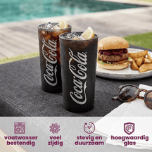 Coca Cola Glasses - Long drink glasses - Soft drink glasses - Black 270 ml - 6 pieces