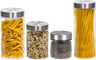 Sareva Stock jars - Glass / stainless steel lid - 4 piece set