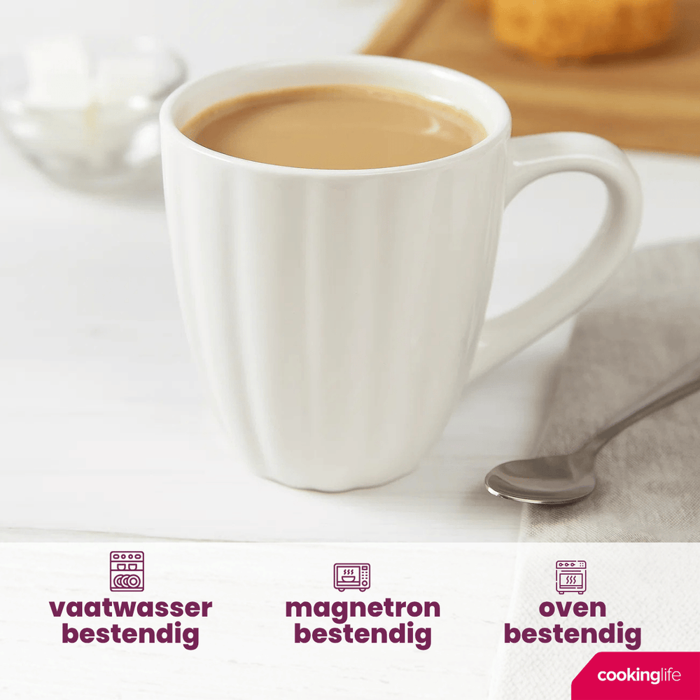 Cookinglife Mugs Cardida Off White 350 ml - 6 pieces