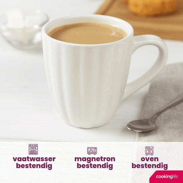 Cookinglife Mugs Cardida Off White 350 ml - 6 pieces