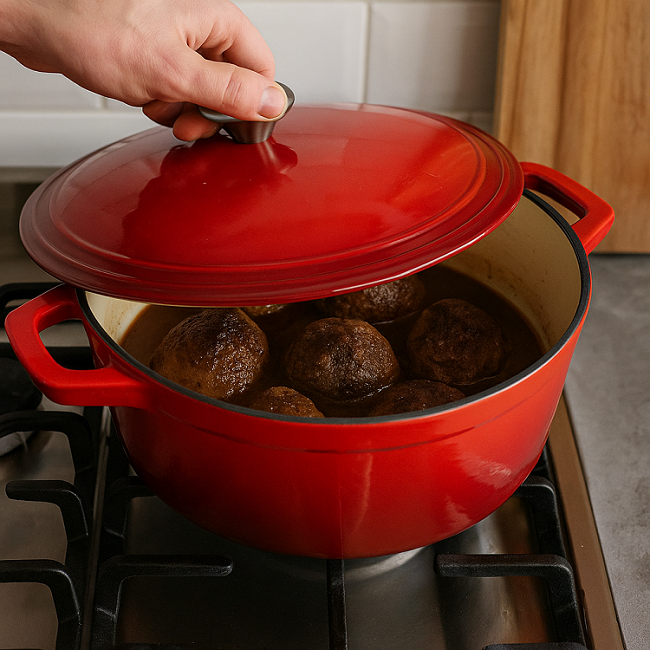 Cookinglife Casserole Cast Iron Red - ø 24 cm / 3.5 Liter