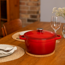 Cookinglife Casserole Cast Iron Red - ø 24 cm / 3.5 Liter