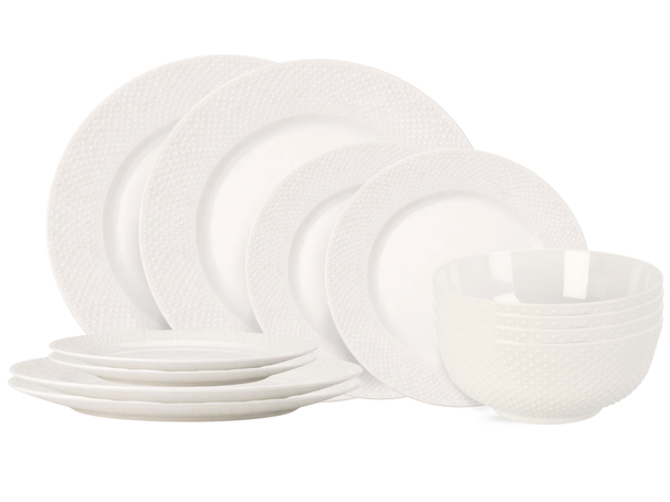 Cookinglife Dinnerware Set CampVibe - Plastic 12-piece / 4 people - 4 dinner plates, 4 side plates, and 4 bowls