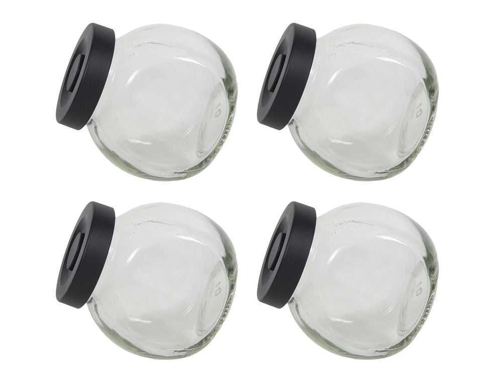 Cookinglife Spice Jars Glass Black 175 ml - 4 Pieces