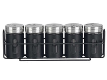 Cookinglife Spice Rack Black 5-Piece - With Spice Shakers 80 ml