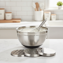 Cookinglife Mixing Bowl Stainless Steel + 3 Graters - 25.5 x 14 cm