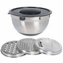 Cookinglife Mixing Bowl Stainless Steel + 3 Graters - 25.5 x 14 cm