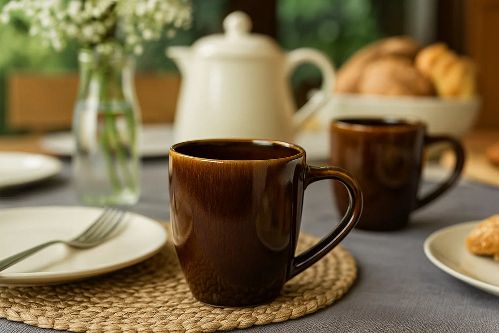 Cookinglife Mugs Sabi Brown 450 ml - 6 pieces