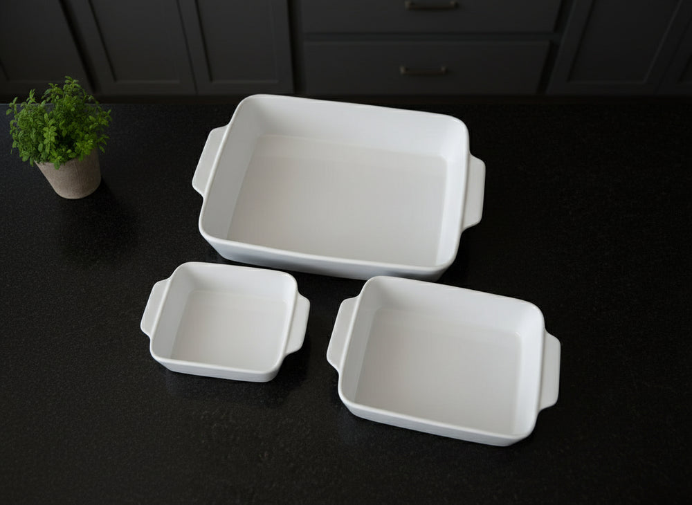 Cookinglife Oven Dish Set 3 Pieces White