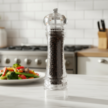 Cookinglife Pepper Mill Rocca Transparent - Stainless Steel Mill - 21.5 cm