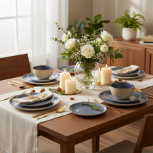 Cookinglife Dinnerware set Serene Blue 12-piece / 4 persons - 4 dinner plates, 4 breakfast plates and 4 bowls