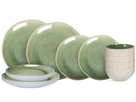 Cookinglife Dinnerware set Serene Green 12-piece / 4 persons - 4 dinner plates, 4 breakfast plates and 4 bowls