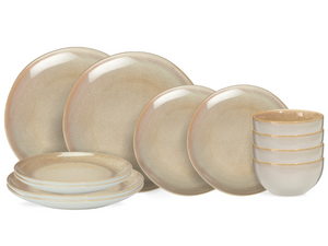 Cookinglife Dinnerware set Serene Sand 12-piece / 4 persons - 4 dinner plates, 4 breakfast plates and 4 bowls