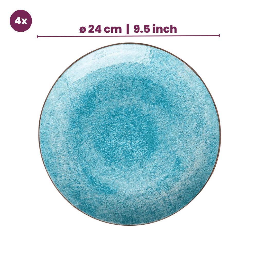 Cookinglife Tela Blue Porcelain Dinnerware Set 12-piece / 4 persons - 4 dinner plates, 4 breakfast plates and 4 deep plates