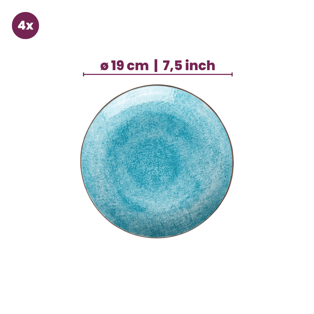 Cookinglife Tela Blue Porcelain Dinnerware Set 12-piece / 4 persons - 4 dinner plates, 4 breakfast plates and 4 deep plates