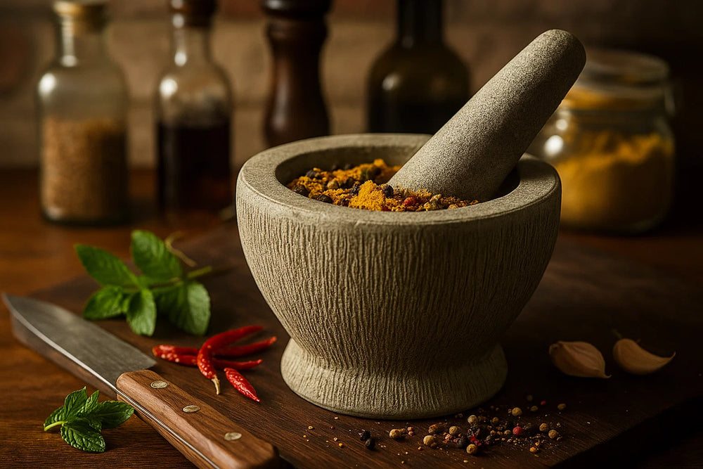 Cookinglife mortar Granite - Gray - ø 14 cm