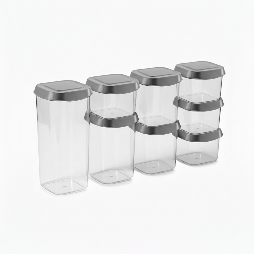 Cookinglife Storage Jar Set 8-Piece - With Gray Lids