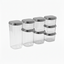 Cookinglife Storage Jar Set 8-Piece - With Gray Lids