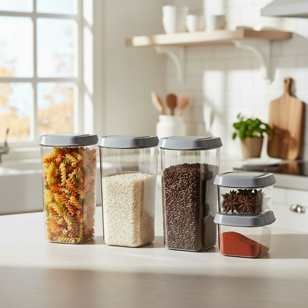 Cookinglife Storage Jar Set 8-Piece - With Gray Lids