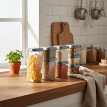 Cookinglife Storage Jar Set 8-Piece - With Gray Lids