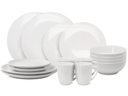 Cookinglife Dinnerware Set Porcelain White 16-piece / 4 people - 4 dinner plates, 4 side plates, 4 bowls, and 4 mugs