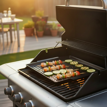 Cookinglife BBQ Grill Plate Fire & Flavour 38 x 28 cm - Non-Stick Metal - Suitable for BBQ