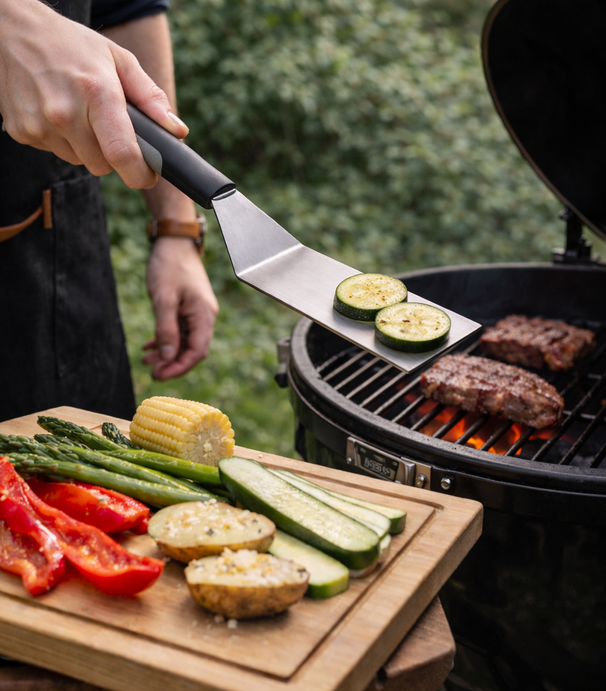 Cookinglife BBQ Spatula Fire & Flavour Stainless Steel 35 cm - Grill Spatula Black/Grey