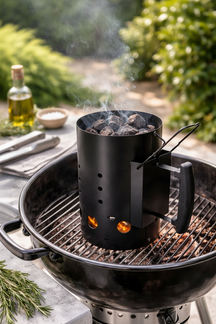 BBQ Starter Briquette Starter Fire & Flavour 30.5 cm - Heat-resistant Metal Black - Cookinglife