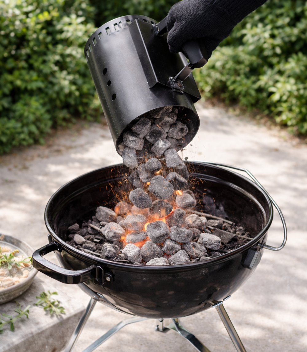 BBQ Starter Briquette Starter Fire & Flavour 30.5 cm - Heat-resistant Metal Black - Cookinglife