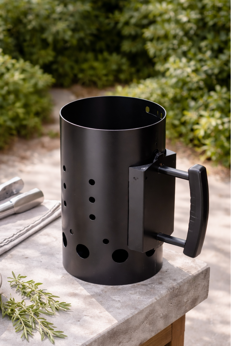 BBQ Starter Briquette Starter Fire & Flavour 30.5 cm - Heat-resistant Metal Black - Cookinglife