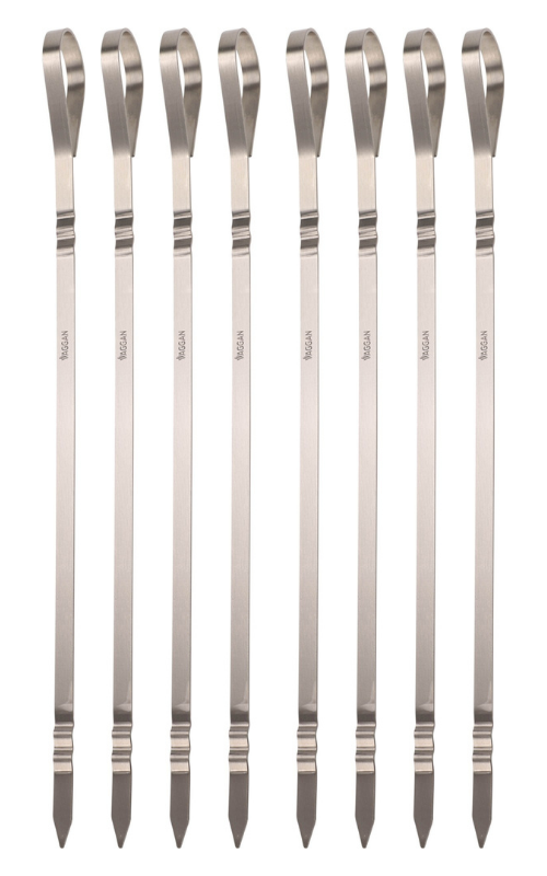 Cookinglife BBQ Skewers Fire & Flavour Stainless Steel 41 cm - Set of 8 Grill Skewers