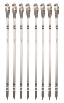Cookinglife BBQ Skewers Fire & Flavour Stainless Steel 41 cm - Set of 8 Grill Skewers