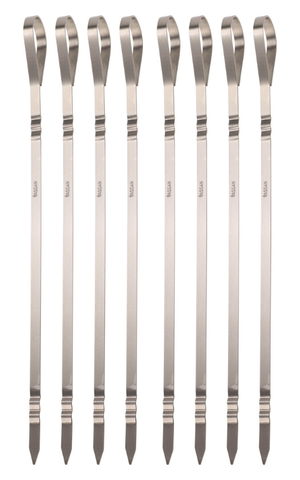 Cookinglife BBQ Skewers Fire & Flavour Stainless Steel 41 cm - Set of 8 Grill Skewers