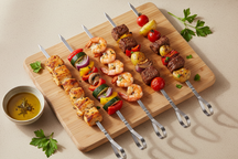Cookinglife BBQ Skewers Fire & Flavour Stainless Steel 41 cm - Set of 8 Grill Skewers