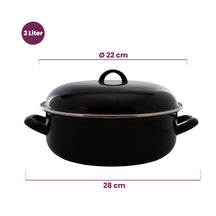 Cookinglife Enamelled Casserole Black - ø 22 cm / 2 Liters