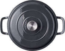 Cookinglife Braadpan met deksel Gietijzer - Grijs - ø 26 cm / 4.4 Liter - geëmailleerde anti-aanbaklaag