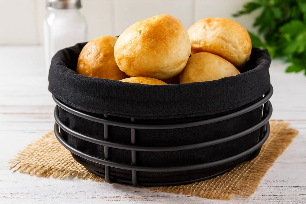 Cookinglife Bread Basket Black Metal ø 23 cm