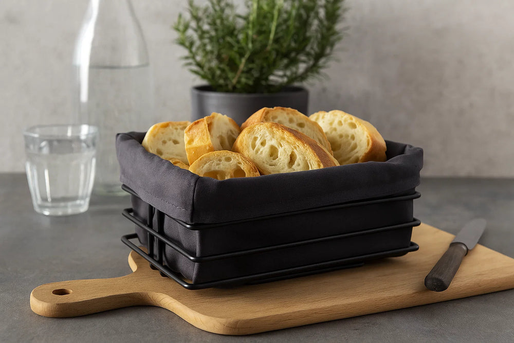 Cookinglife Bread Basket Black Metal Square