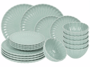 Cookinglife Dinnerware Set Cardida Green 18-piece / 6 people - 6 dinner plates, 6 side plates and 6 bowls