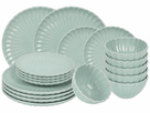Cookinglife Dinnerware Set Cardida Green 18-piece / 6 people - 6 dinner plates, 6 side plates and 6 bowls