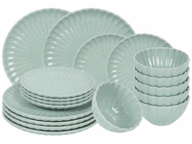 Cookinglife Dinnerware Set Cardida Green 18-piece / 6 people - 6 dinner plates, 6 side plates and 6 bowls