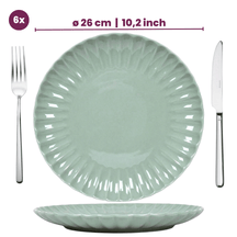 Cookinglife Dinnerware Set Cardida Green 18-piece / 6 people - 6 dinner plates, 6 side plates and 6 bowls